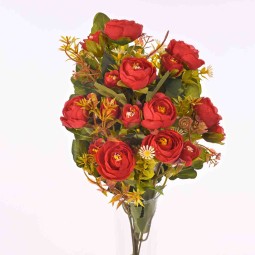 Ranuncoli in mazzo frontale - 40 Cm in diversi colori - Rosso