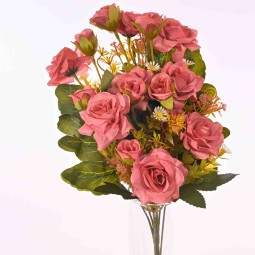 Roselline in mazzo frontale  - 42 Cm 8 steli ramificati in vari colori - Rosa