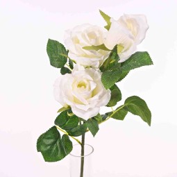 Rosa in ramo con bocciolo - 60 Cm  - Bianco